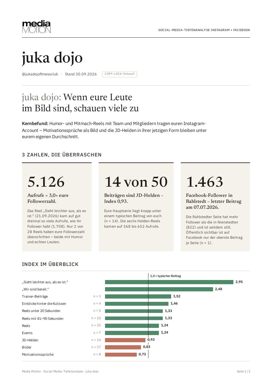 Social-Media-Analyse für juka dojo